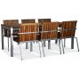 Spisebord Alva 190x90 cm - Teak/galvanisert metall