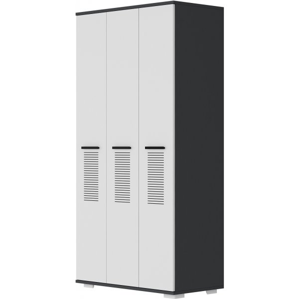 Asimo garderobeskap 90 x 45 x 183 cm - Antrasitt/hvit