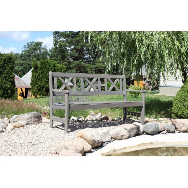 Bollnäs hagebenk 3-seter - Grå Bollnäs hagebenk 3-seter - Grå