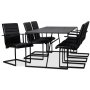 Lazio spisegruppe 195 cm bord med 6 st Lazio stoler - Svart