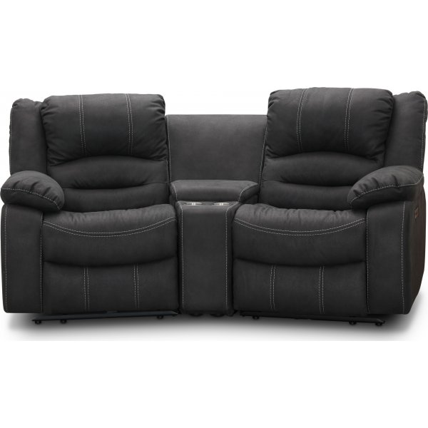 Cinema elektrisk 2-seters sofa med justerbar nakkestøtte - Grå Cinema elektrisk 2-seters sofa med justerbar nakkestøtte - Grå