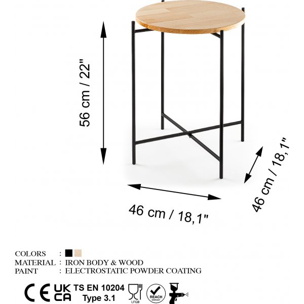 Vela 4 sidebord - Sort/beige Vela 4 sidebord - Sort/beige