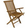 Utegruppe: 6 stoler og spisebord 210 x 90 cm teak - Salt