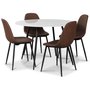 Atlantic spisegruppe, 110 cm rundt bord + 4 st Atlantic Empire stoler brun PU