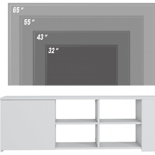 Romina mediebenk - Hvit Romina mediebenk - Hvit