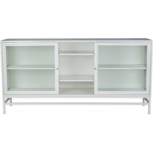 Revel sidebord,160 cm - Hvit/glass