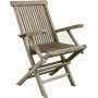 Salt utespisegruppe, klaffbord p 140 cm med 4 spisestoler med armlener - Gr teak