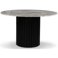 Sumo spisebord Ø130cm - Svartbeiset / Sølvmarmor Sumo spisebord Ø130cm - Svartbeiset / Sølvmarmor