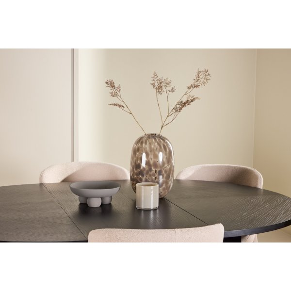 Spisebord Strada med 6 Astoria stoler - Beige/svart + 6.00 x Stolpute Spisebord Strada med 6 Astoria stoler - Beige/svart + 6.00 x Stolpute