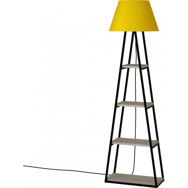 Pal gulvlampe - Lys mokka/gul