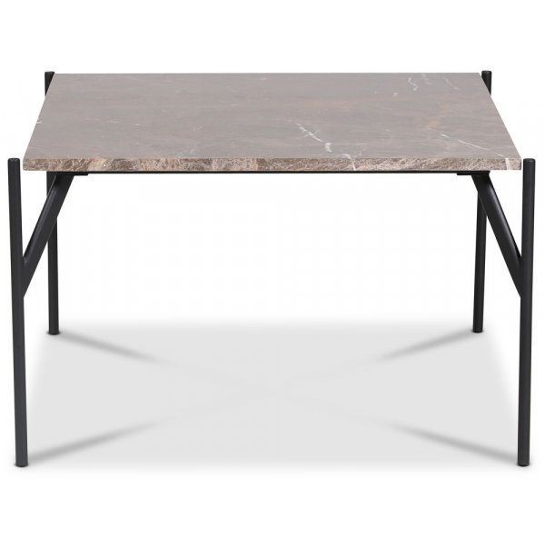 Accent stuebord 75 - Brun marmor / Svart