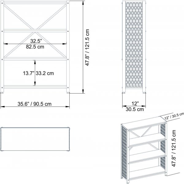 Shenna bokhylle - Valn�tt/svart