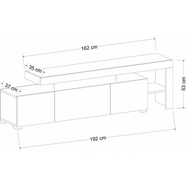 Beliz TV-stativ i travertin - 192 cm