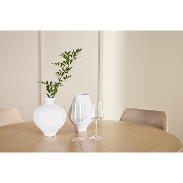 Spisebord Strada med 4 Nattstoler - Beige/sort/hvitkalket + 3.00 x Møbelføtter Spisebord Strada med 4 Nattstoler - Beige/sort/hvitkalket + 3.00 x Møbelføtter