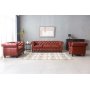 Chesterfield sofa 2-seter i brun PU