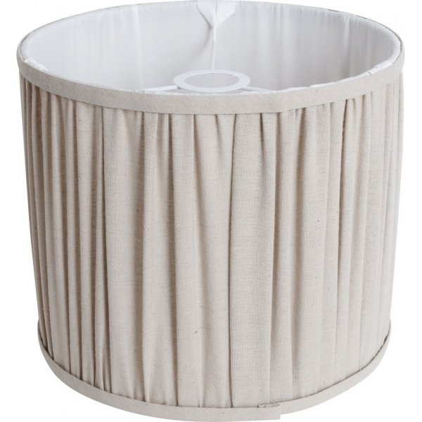 Plissert lampeskjerm H 25 cm - Beige lin