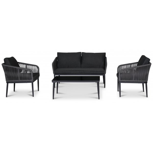 Molde salonggruppe med bord - Svart/grå + Møbelføtter Molde salonggruppe med bord - Svart/grå + Møbelføtter