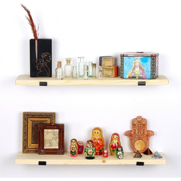 Lamba vegghylle 8 - Svart/eik Lamba vegghylle 8 - Svart/eik