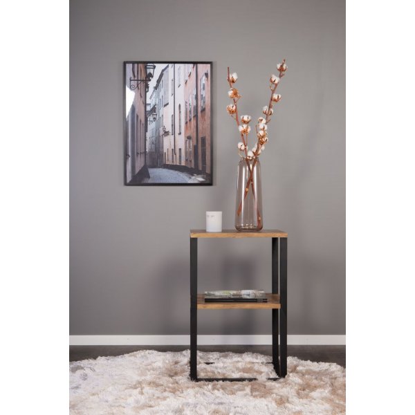 Nattbord Charlotte - Svart / Teakimitasjon