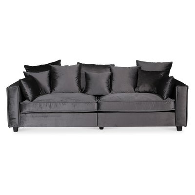 Brandy Loungesofa - 3-seters sofa (sølvgrå fløyel)