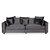 Brandy Loungesofa - 3-seters sofa (sølvgrå fløyel)