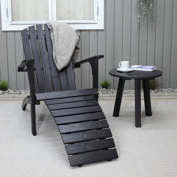 Kungshamn fluktstol med fotstøtte - Sort Kungshamn fluktstol med fotstøtte - Sort