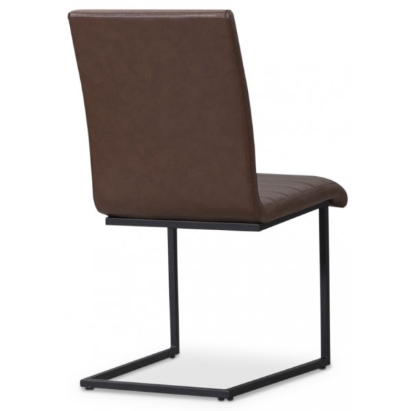 Lazio stol svart metall - Brun PU