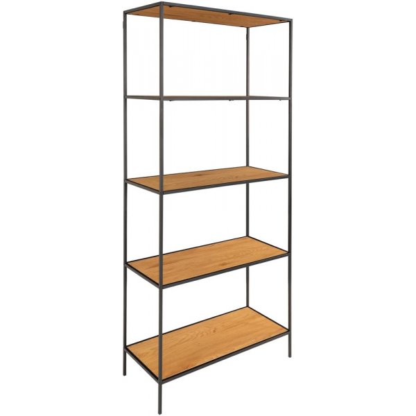 Vita hylle - svart / eik imitasjon