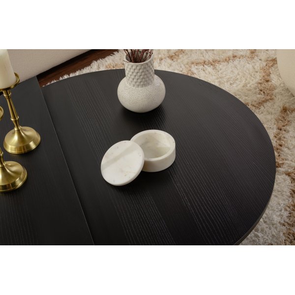 Orion salongbord 90 x 90 cm - Tre/sort Orion salongbord 90 x 90 cm - Tre/sort