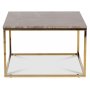 Accent stuebord 75 - Brun marmor / Blank messing