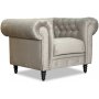 Ashford chesterfield lenestol - Grbeige flyel + Flekkfjerner for mbler