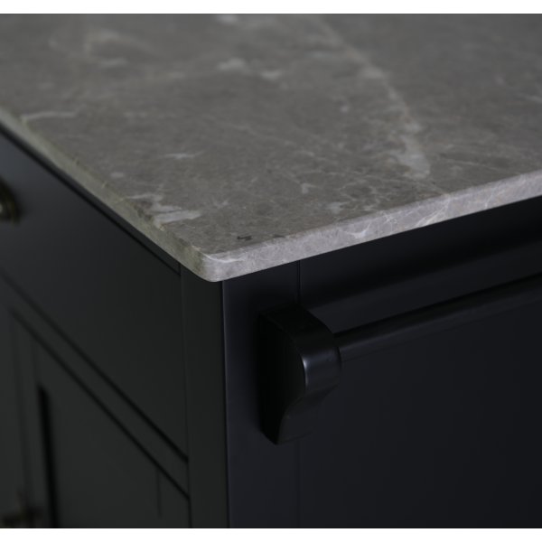 Heritage Kj�kken�y med marmor - Sort ramme / Gr� Emprador marmor