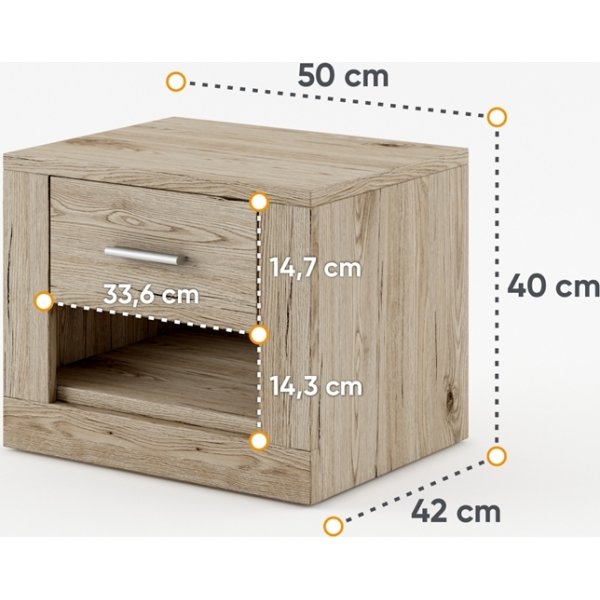 Einar nattbord - San Remo eik