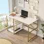 Voyage skrivebord 23, 120 x 60 cm - Hvit/gull