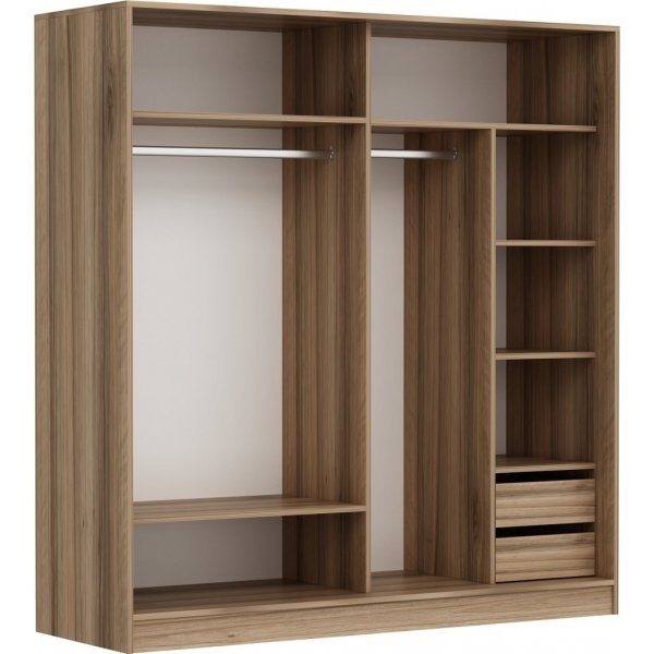 Kapusta garderobeskap 220x52x210 cm, variant B - Brun/hvit/brun