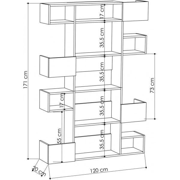 Niho bokhylle - Eik/antrasitt Niho bokhylle - Eik/antrasitt