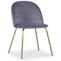 Giovani Velvet stol - Grå/Messing Giovani Velvet stol - Grå/Messing