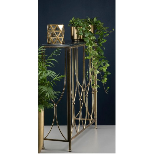 Konsollbord Andrea - Antikk messing/svart + Tekstilrens for møbler Konsollbord Andrea - Antikk messing/svart + Tekstilrens for møbler