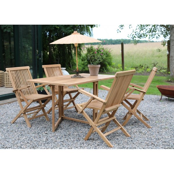 Grunnebo stol med armlene - Teak + Treolje til mbler