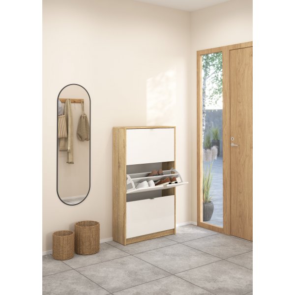 Lisa skoskap med 3 d�rer - Hvit / tre