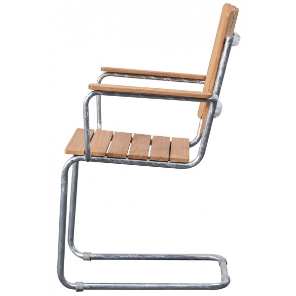 M�llan stabelbar spisestol med armlener i teak