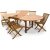 Edenryd spisegruppe, ovalt spisebord med sommerfuglfunksjon, 180-240 cm inkl. 6 Edenryd-stoler - Teak
