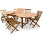 Edenryd spisegruppe, ovalt spisebord med sommerfuglfunksjon, 180-240 cm inkl. 6 Edenryd-stoler - Teak