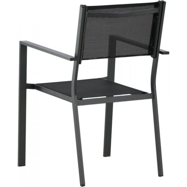 Spisegruppe: 6 stoler og spisebord 205 x 90 cm svart/naturfarget - Copacabana