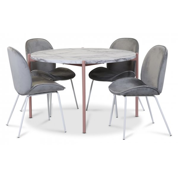 Leo stol - Gr (Flyel)/hvit