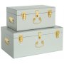Matteus koffert X 2 (lysegr | messing)