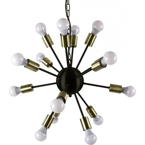 Taklampa Sputnik - Svart / Mssing