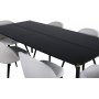 Spisegruppe Pelle, 190x90 cm, inkl. 6 Alice-stoler - Svart/messing