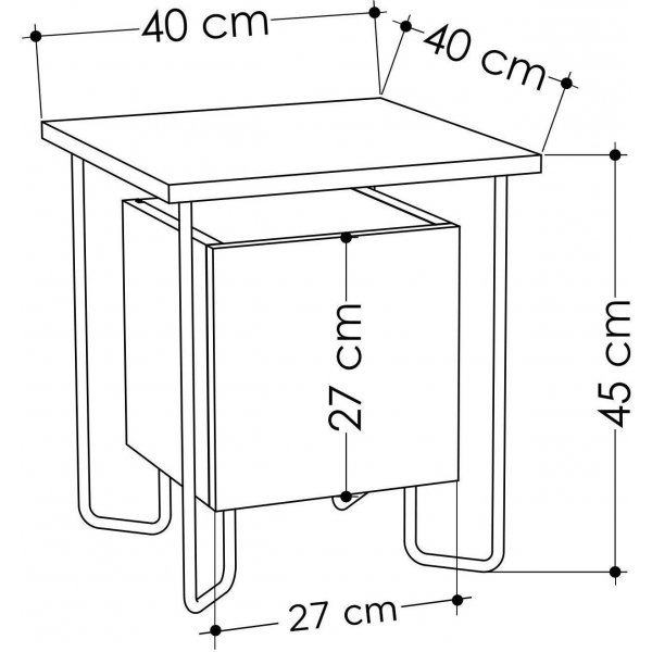 Acura nattbord - Mørkebrun Acura nattbord - Mørkebrun