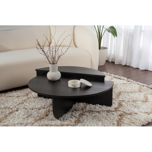 Orion salongbord 90 x 90 cm - Tre/sort Orion salongbord 90 x 90 cm - Tre/sort